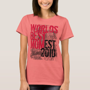 Noir fait sur commande d'année, T-shirt de maman