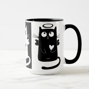 Noir fait sur commande tasse de Meow de sonnerie