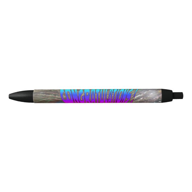 Noir Félicitations Stylo Peacock coloré (Devant)