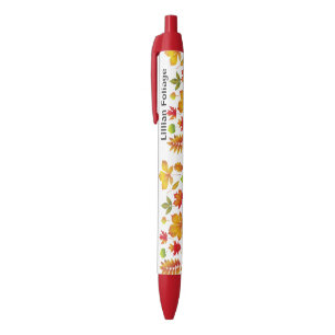 Noir Feuille d'automne sur le stylo d'écriture