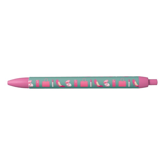 Noir Filles stylo turquoise et rose (Devant)