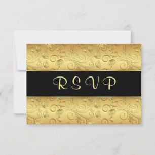 Noir floral doré RSVP