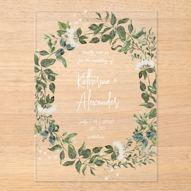 Noir floral mariage Lily Invitation classiques (Recto)