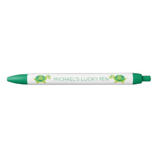 Noir Green Turtle Good Luck Charm Stylo pour Examens et