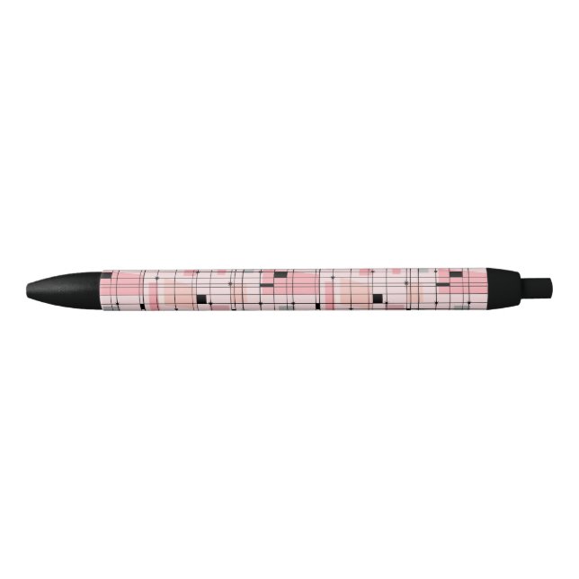 Noir Grille rose rétro et stylo Starburst (Devant)