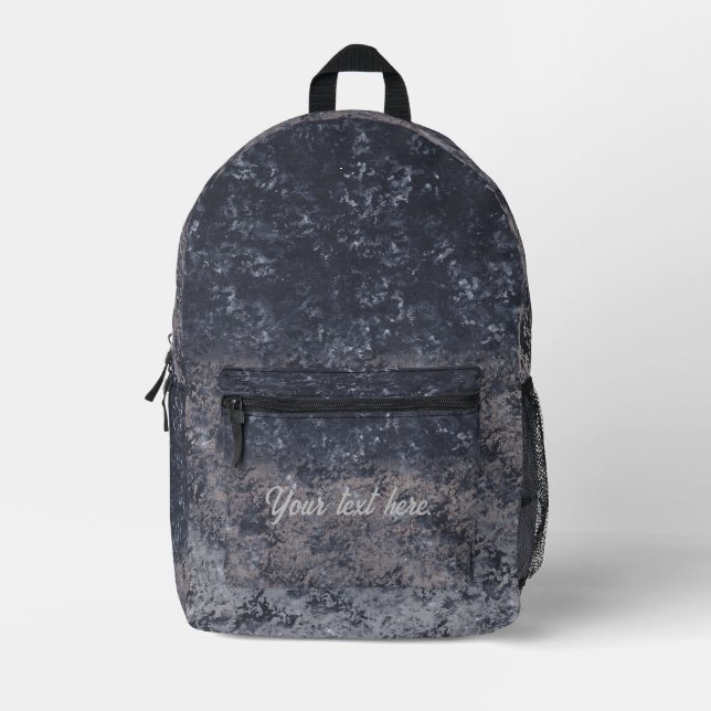 Noir Gris Blanc Éponge Imprimer Sacs à dos personn (Recto)