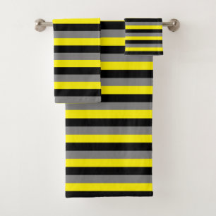 Noir, gris de charbon de bois et rayures de jaune