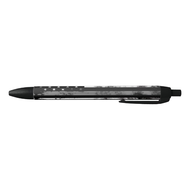 Noir Gris Line Grunge Flag Agent correctionnel Stylo (Bas)