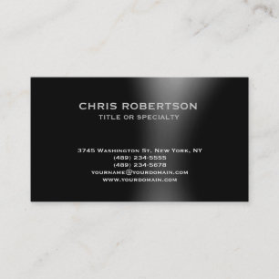 Noir gris moderne simple Carte de visite simple