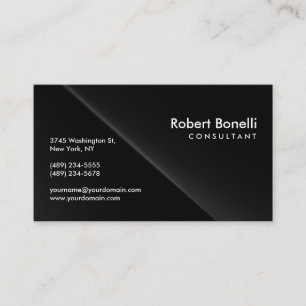 Noir Gris Plain Moderne Consultant Carte de visite