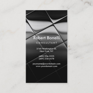 Noir Gris Plain Moderne Consultant Carte de visite