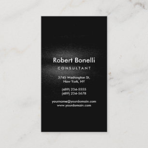 Noir Gris Plain Moderne Consultant Carte de visite