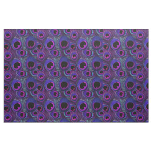 Noir gris rose pourpre de tissu de plume de paon