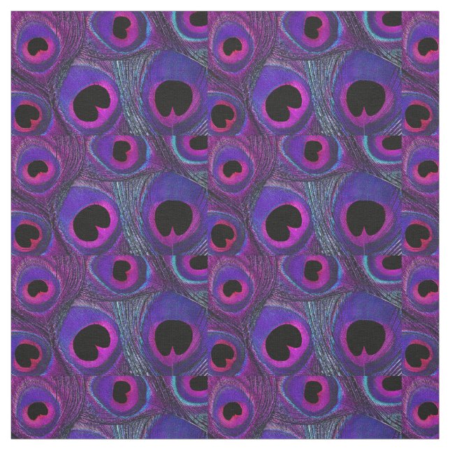 Noir gris rose pourpre de tissu de plume de paon (Échantillon)