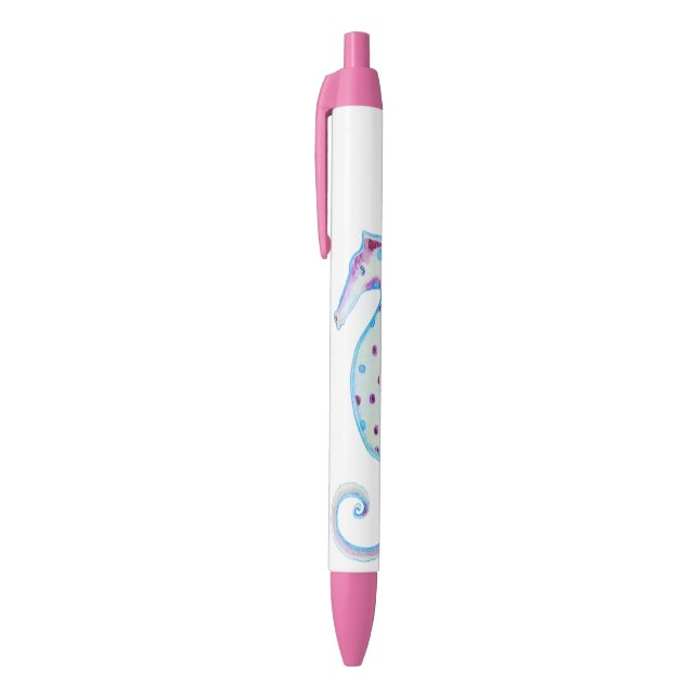 Noir Hippocampe heureux, stylo (Haut (Vertical))