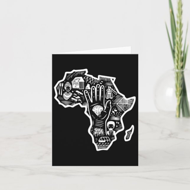Noir Histoire Mois Afrique Carte Design Unité Art (Devant)