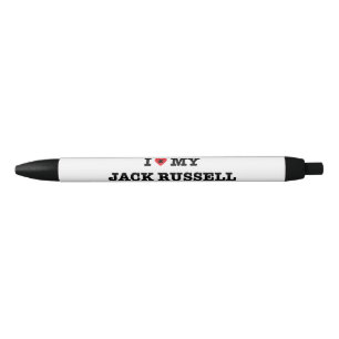 Noir I coeur mon stylo de Jack Russell