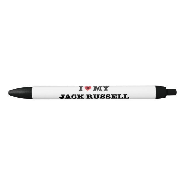 Noir I coeur mon stylo de Jack Russell (Devant)