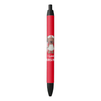 Noir I Love infirmière stylo à encre noire