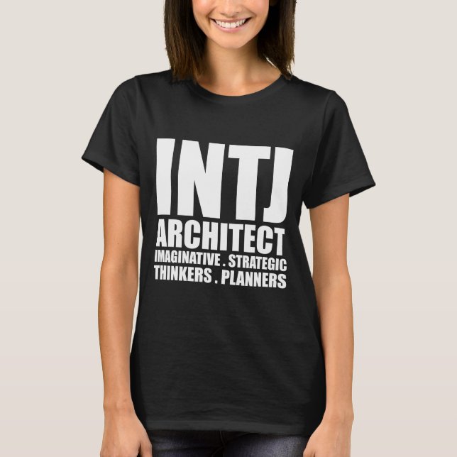 Noir introverti de T-shirt d'architecte d'INTJ (Devant)