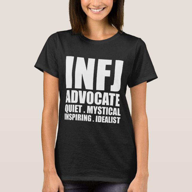 Noir introverti de T-shirt d'avocat d'INFJ (Devant)