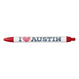 Noir J'aime le stylo d'Austin le Texas