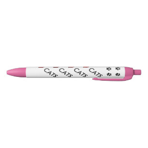 Noir J'aime le stylo de chats