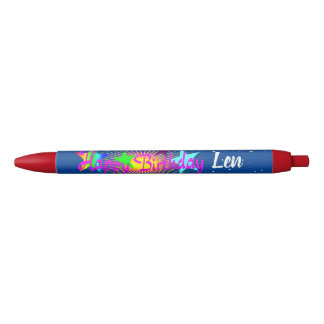 Noir Joyeux Anniversaire Personnalisé Stylo