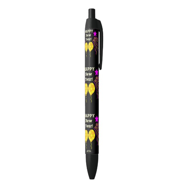 Noir Joyeux Nouvel An Souhaite Stylo (Bas (Vertical))