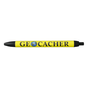 Noir La terre de stylo de Geocacher avec Geocaching