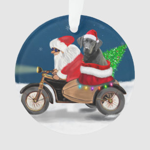 Noir Labrador Chien Noël Père Noël