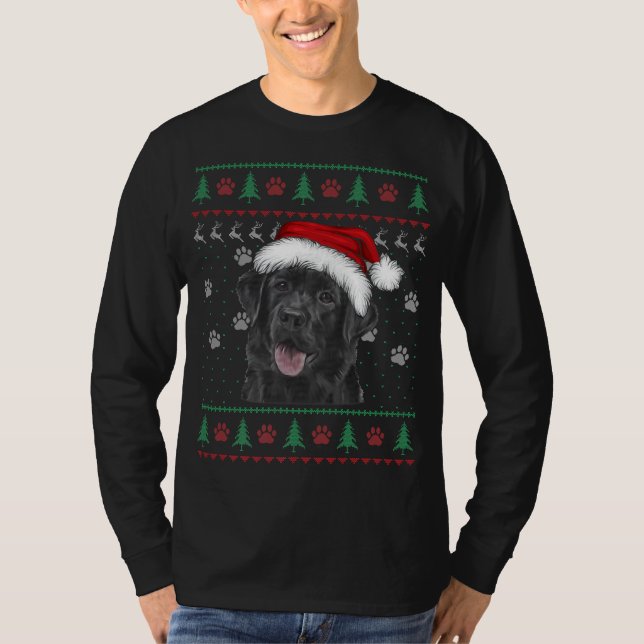 Noir Labrador Noël laide Sweat Drôle Chien Lo (Devant)