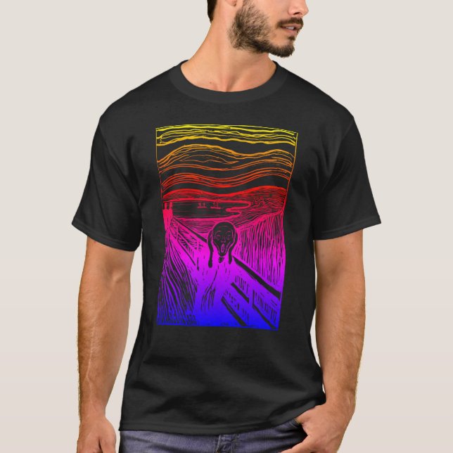 noir le cri edvard munch T-Shirt (Devant)