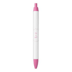 Noir Le pois rose l'entoure est un stylo de coutume de