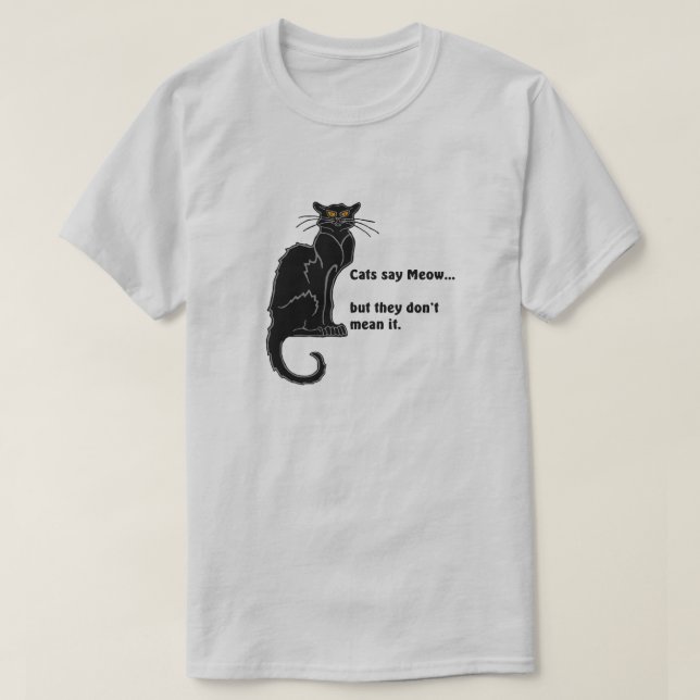 Noir "Les chats disent miaou..." T-shirt (Design devant)