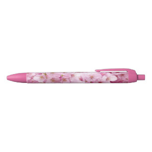 Noir Les fleurs de cerisier fleurissent le stylo