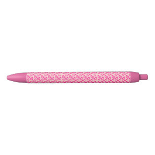Noir Lumière folle & Coeurs roses foncés Stylo Encre