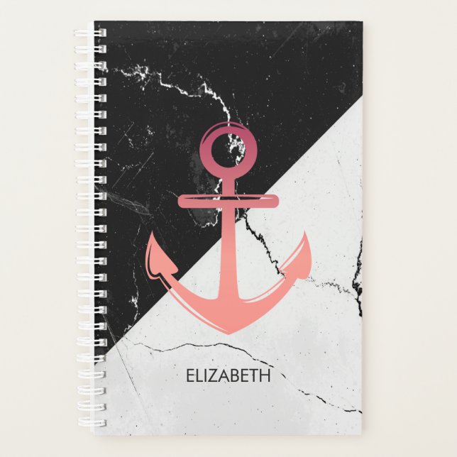 Noir & Marbre blanc blanc Ancre (Devant)