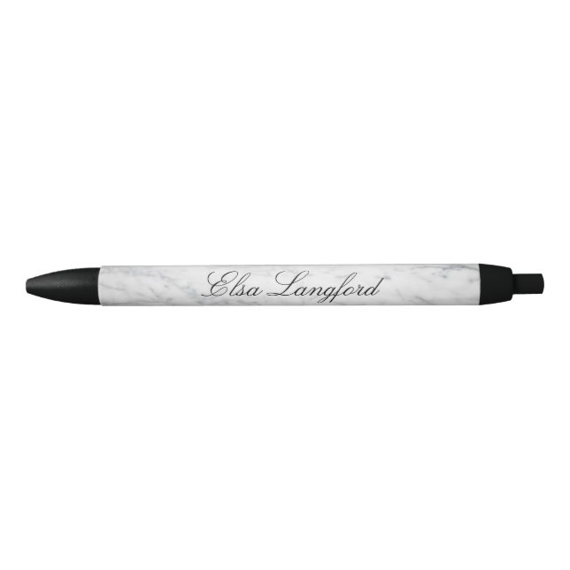 Noir Marbre blanc moderne Stylo personnalisé (Devant)
