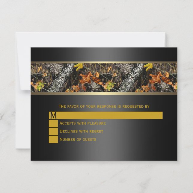 Noir Mariage Camo RSVP (Devant)