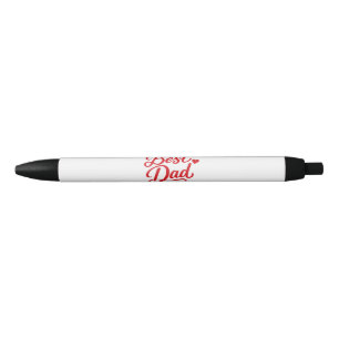 Noir Meilleur Papa Stylo Rouge Cœur