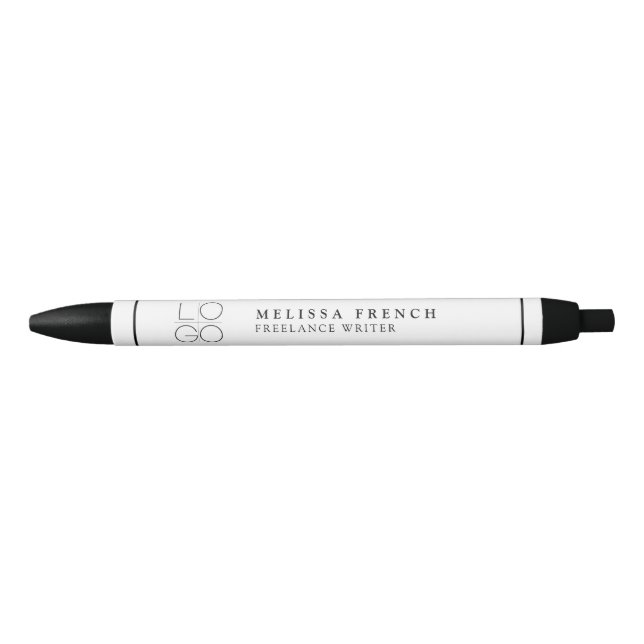 Noir MODERN Professional Stylo promotionnel avec logo (Devant)