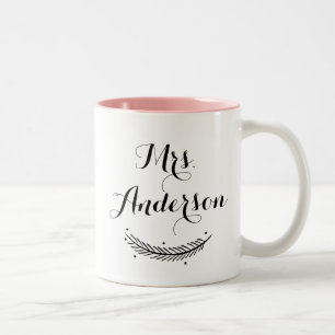 Noir Moderne Calligraphie Personnalisée Mug d'hive