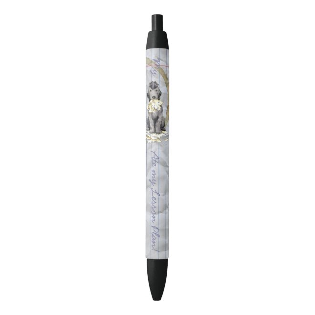 Noir Mon Bedlington Mangé Mon plan de leçon Stylo à enc (devant Vertical)