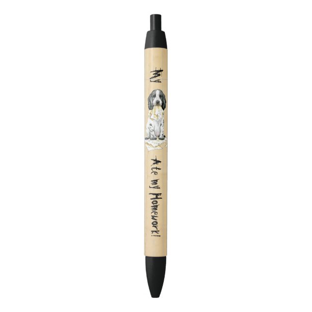 Noir Mon Cocker Anglais A Mangé Mon Stylo D'Encre Noire (devant Vertical)