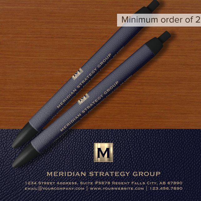 Noir Monogramme bleu Premier stylo (Créateur téléchargé)