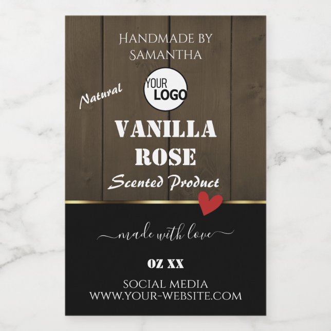 Noir noir Brown Grain de produit Logo Étiquette (Étiquettes simples)