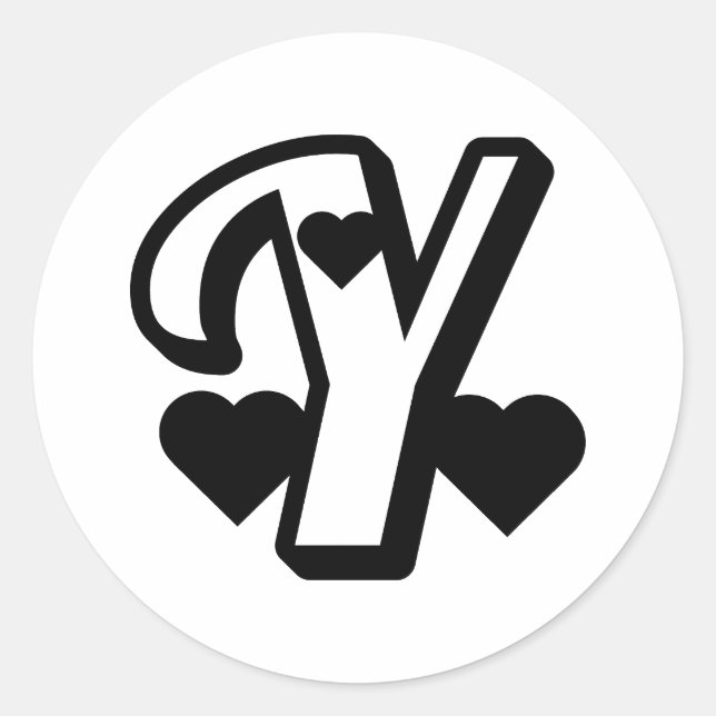 noir, Noir, corbeau, sable, lettre Y autocollants  (Devant)