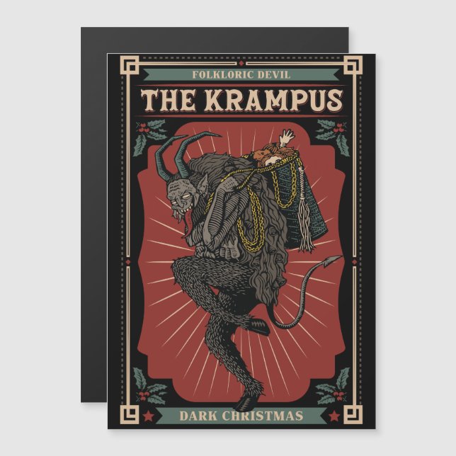 Noir noir Devil folklorique Krampus Sac de jouets (Devant / Derrière)