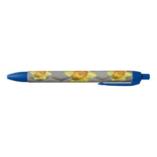 Noir Nuances de stylo bleu de jonquilles de motif